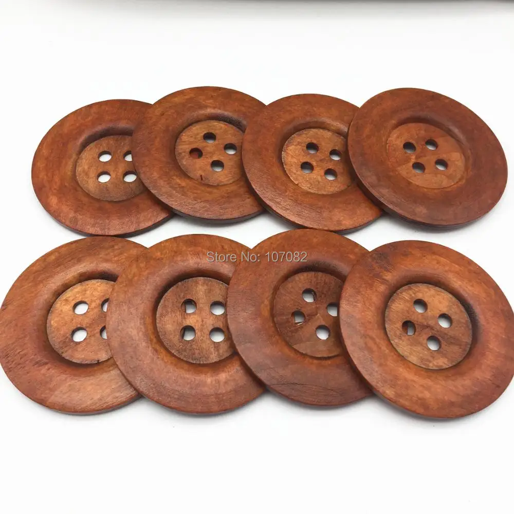 40pcs Wooden Mixed printing Trees buttons 2-holes sewing Scrapbooking 40mm