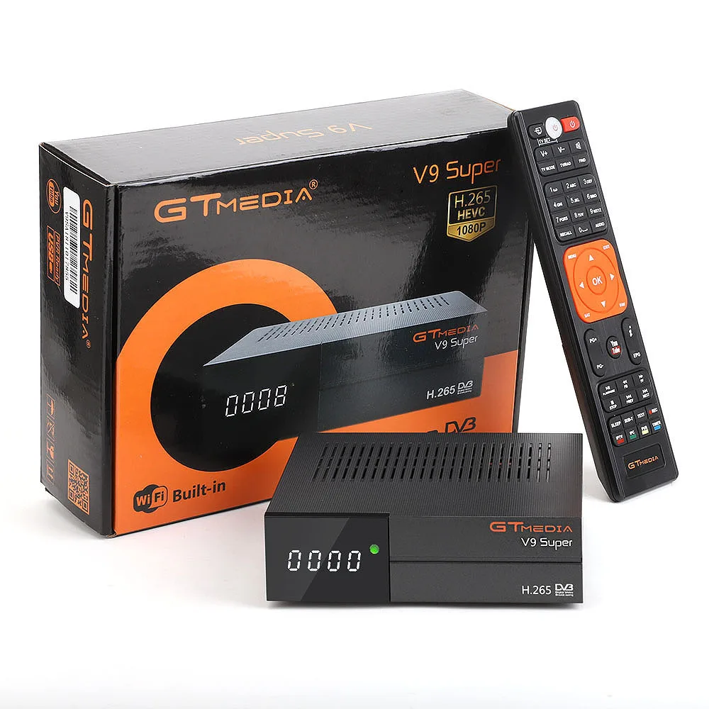 V9 Super GTMEDIA Satellite Receiver Bult-in WiFi with 1 Year Spain Europe Cline DVB-S2 Full HD TV Box GT Media V9 Super Receptor