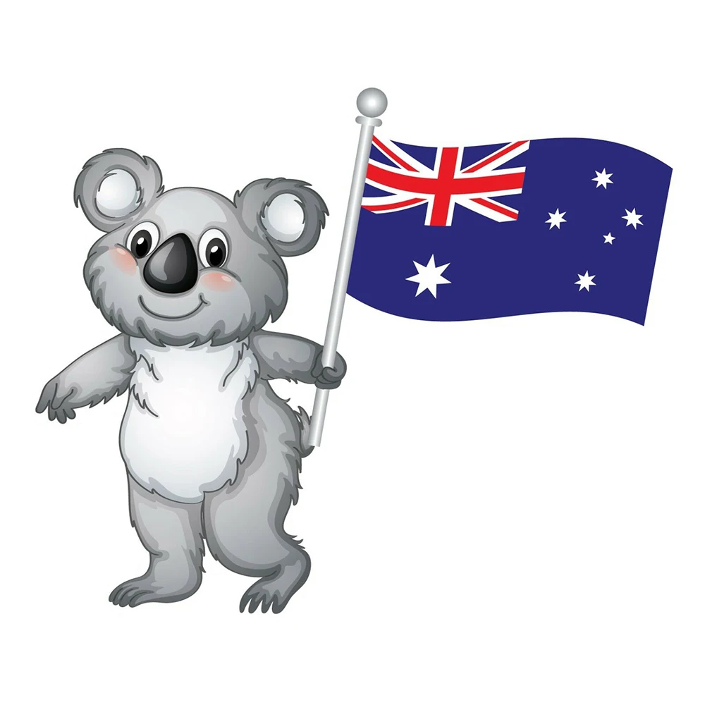 Cute Koala And Australian Flag Sticker Vinyl Car Proud Interesting Personality Car Attachment Decal|Car Stickers| - AliExpress