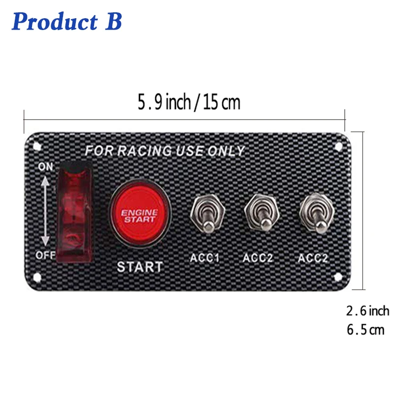 DC12V 20A СВЕТОДИОДНЫЙ Переключатель зажигания Панель для спортивного гоночного автомобиля пусковая кнопка стартера авто переключатели