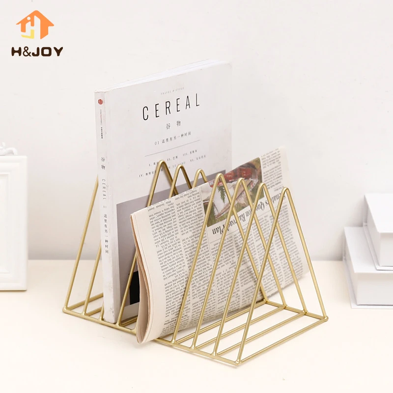 Newspaper Holder Book Stand Classic Tri angle Shape Home Magazine Organizer Office Stationery