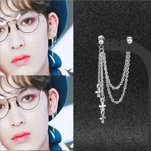 Уха кости цепи сережки на цепочке личность мальчиков и девочек ювелирные изделия для ушей из нержавеющей стали Harajuku серьги в стиле хип-хоп уха