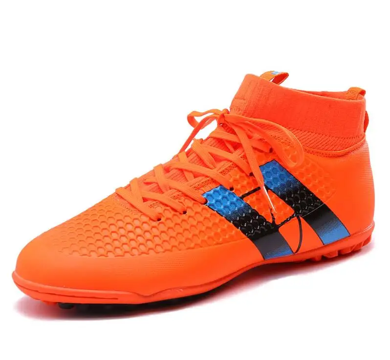 zeeohh New spike soccer football shoes high ankle men crampon football boots superfly original cleats futzalki football sneakers - Цвет: orange2