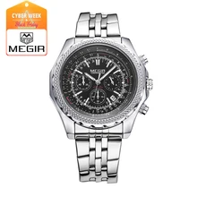 Megir 2006 кварцевые часы для человека моды бизнес часы мужчины водонепроницаемый световой наручные часы многофункциональный