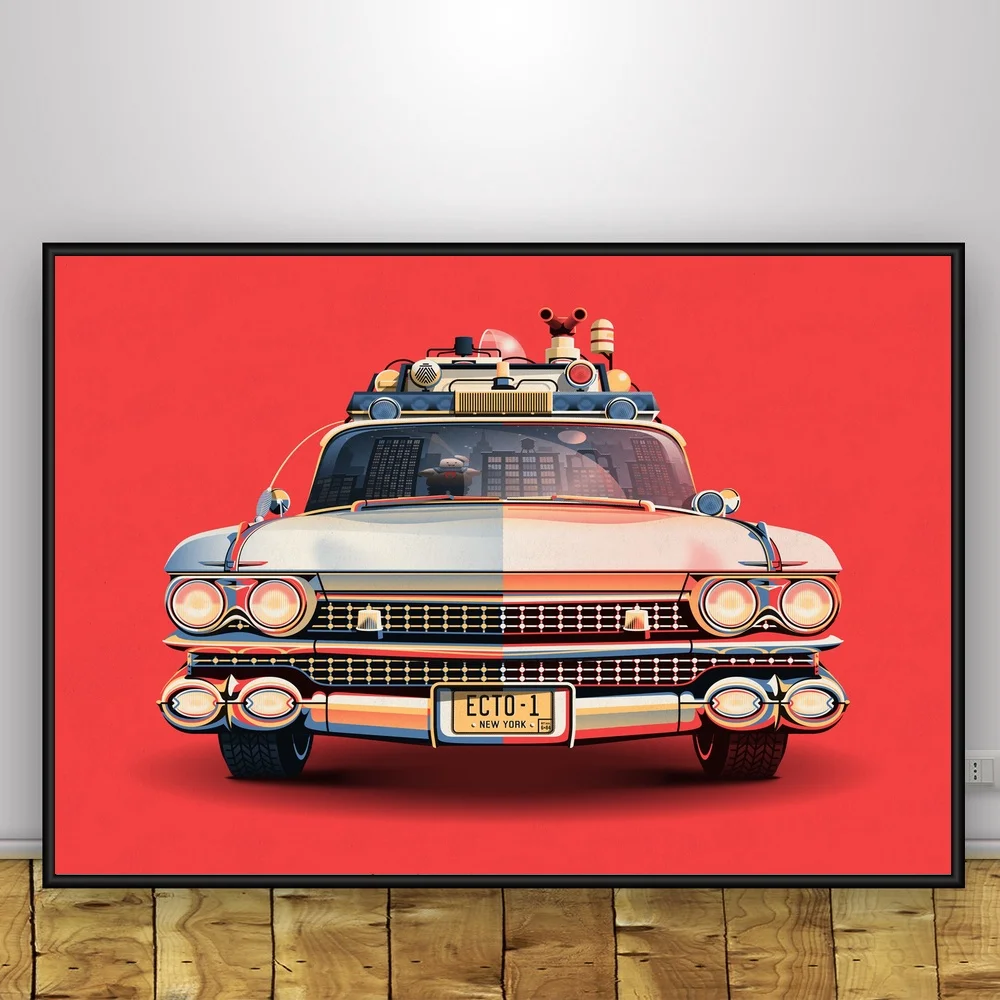 

Ghostbusters Car Art Silk Poster Home Decor 12x18 24x36inch