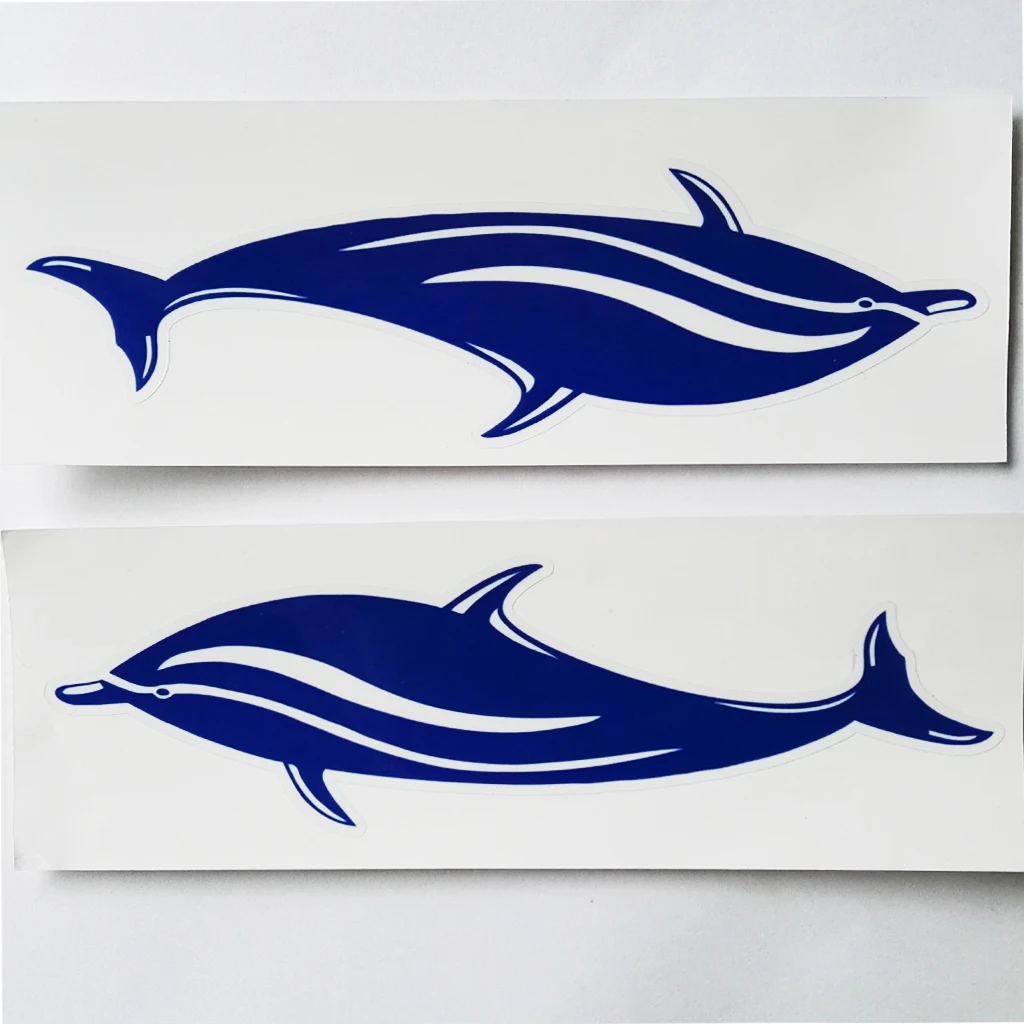 impermeabili 2 x adesivi decalcomanie blu delfino per caravan per barche 