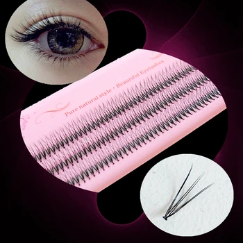 

High quality 8-12mm Handmade 3D False Eyelashes 0.2mm Grafting Natural Eye lashes Extensions Beauty Health Makeup tools