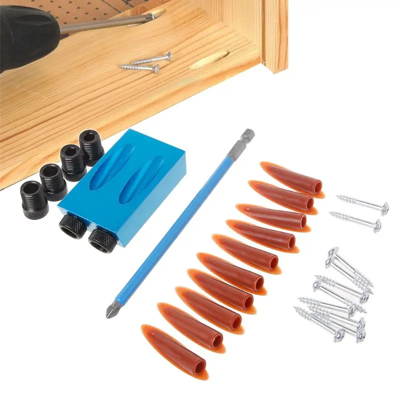 

28Pcs/Set 6/8/10mm Guide 15 Degree Oblique Hole Positioner Angle Drill Bit Locator Woodworking Tool