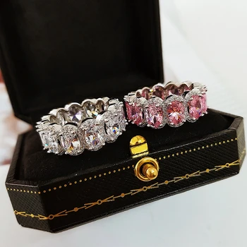 

New products real 925 sterling silver wedding band Ring eternity for women bridal bride Engagement jewelry sepcial unique R4574S