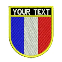 Пользовательские Флаг Франции имя патчи персонализированные железные на крючок подложки вышитые