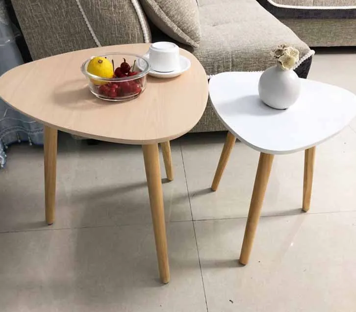 Simple creative modern solid wood mini coffee table living room coffee table tea table round /triangle home furniture