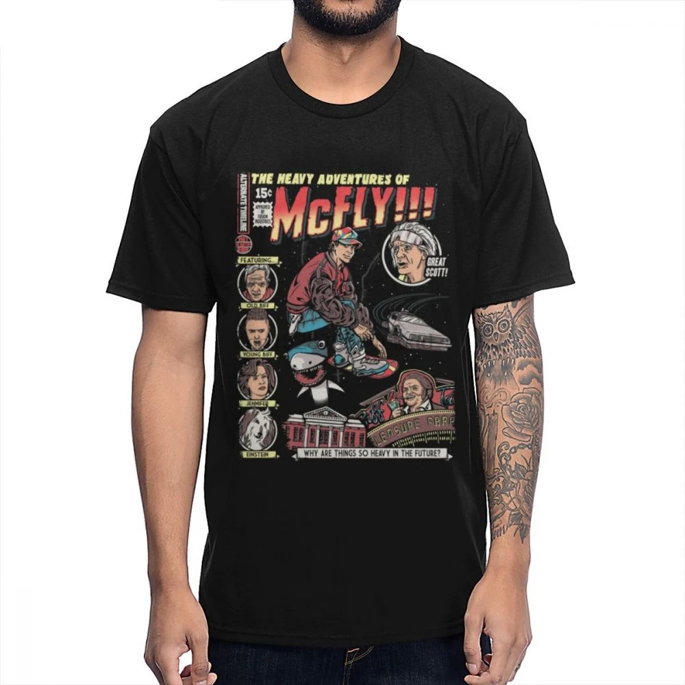 

Science fiction film Back To Future Time Machine DeLorean Heavy Adventures T shirt 2019 New Arrival Vintage Design Tee Shirt