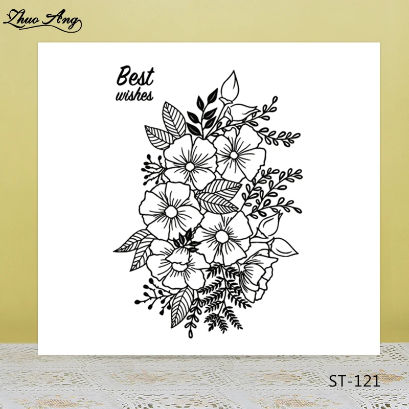 

ZhuoAng Morning Glory Flowers Clear Stamps For DIY Scrapbooking/Card Making/Album Decorative Silicon Stamp Crafts