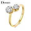 DOTIFI – bagues en acier inoxydable 316L pour femmes, bijoux en Double Zircon, bague de fiançailles et de mariage ► Photo 3/6