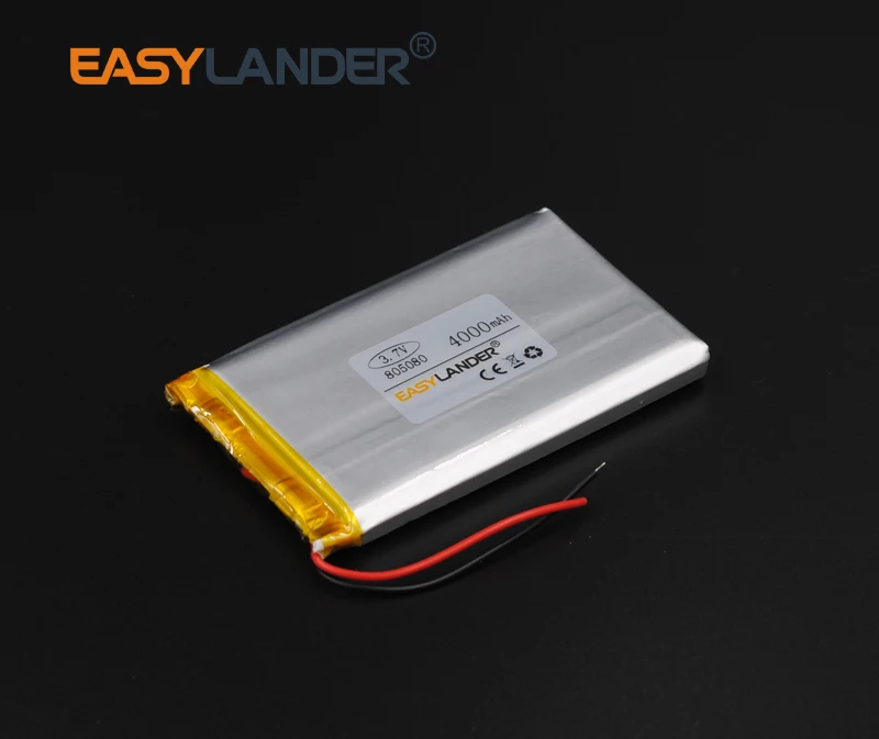 

3.7V 4000mAh Lithium Polymer Li ion Rechargeable Battery cells For Mp3 Power bank PSP phone PAD protable tablet PC 805080