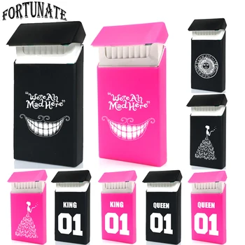 

Hot Exclusive Fashion Sign Type Lady Slims Silicone Cigarette Case Fashion Queen&King Rubber Women Cigarette Box Sleeve