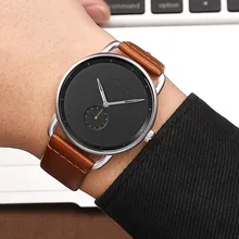 BAOGELA Fashion Simple Watches For Men Ultra Thin Analogue Dress Quartz Wrist Watch Man Brown Genuine Leather Strap Waterproof