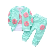 Детское нижнее белье для девочек с Костюмы комплект Демисезонный Детская куртка на молнии, футболка и штаны, 3 шт./компл. Модная одежда для детей, детская мода, тренировочный костюм одежда для малышей