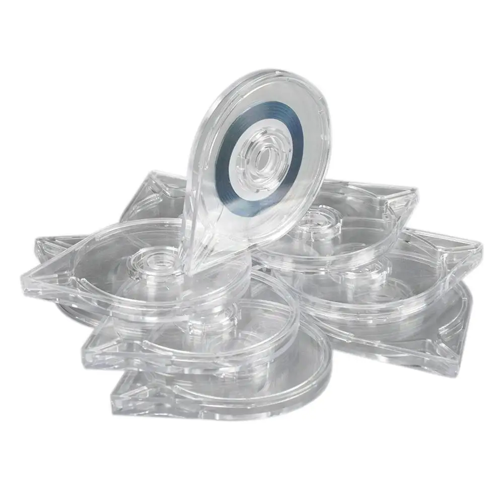 

10Pcs Transparent Nail Art Striping Tape Line Cases Sticker Roller Box Holder For Professional Use Plastic Manicure Tool