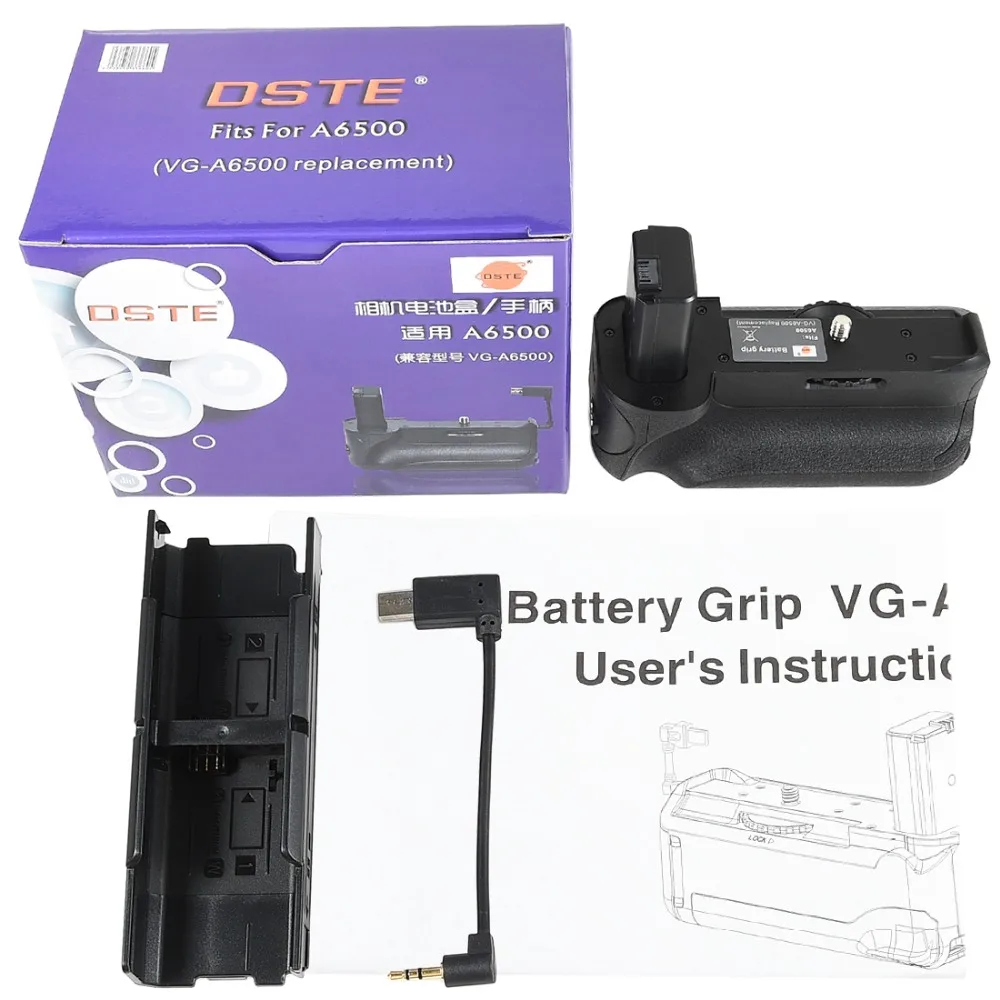 DSTE Pro battery grip fits for Sony A6500 camera.Equipped with wire