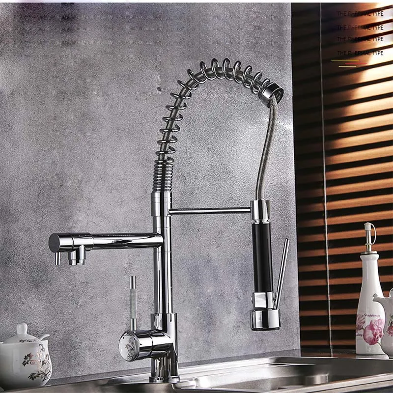 Luxury Kitchen Sink Bar Faucets Chrome Brass Deck Mounted Kitchen
