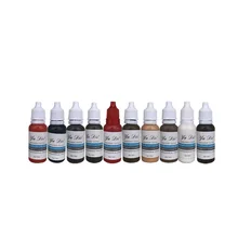 10 Bottle 18 г татуировки Microblading пигмент Профессиональный для бровей Микро татуировки набор чернил губы макияж тату пигмент