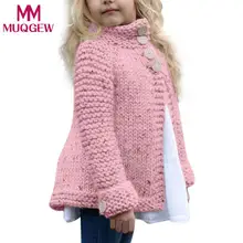 Детская одежда для маленьких девочек, вязаный свитер на пуговицах, пальто-кардиган, топы для девочек, Прямая поставка