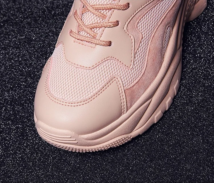 Мода Vrouwen платформа Schoenen Vrouwen массивные кроссовки со шнуровкой Roze Vulcaniseer Schoenen женские Vrouwelijke кроссовки Pap