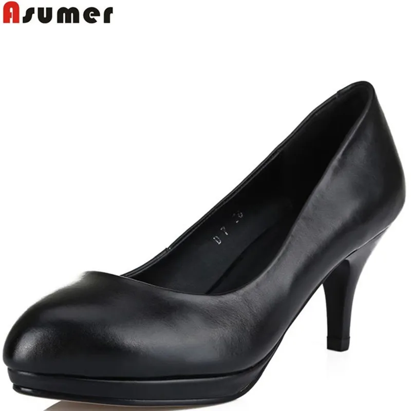 

2016 new arrive genuine leather high heels pointed toe women pumps summer soft leather new arrive party shoes woman