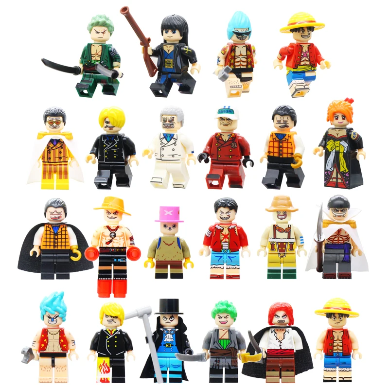 

Single Sale One Piece Action Figures Building Blocks Roronoa Zoro Vinsmoke Sanji Building Blocks Model Toy For Children Gifts