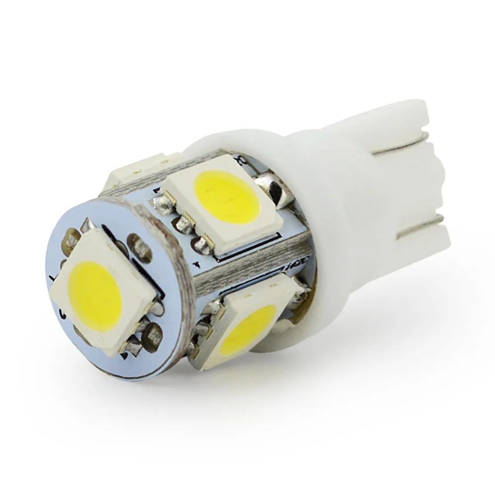 100 шт. T10 5050 5SMD светодиодный w5w белый свет Автомобильный горизонтальный Клин задний фонарь лампа белый цвет красный, желтый цвета: голубой, розовый, зеленый