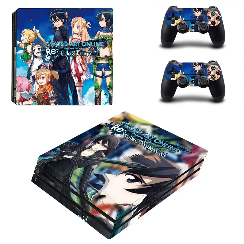 SAO PS4 Pro Skin PS 4 Pro наклейки Pegatinas Vinilo Sword Art онлайн скины для игровой консоли 4 Pro и двух контроллеров - Цвет: YSP4P-2049