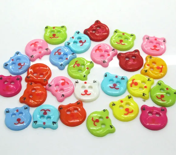 

100Pcs Mixed Tiger Acrylic Sewing Buttons For Cloth Flatback Cabochon Scrapbooking Crafts Knopf Bouton Decor Diy Accessories