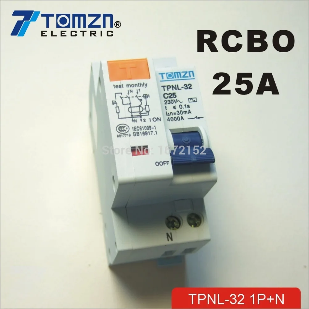 DPNL 1P+ N 25A 230V~ 50 HZ/60 HZ автоматический выключатель с защитой от перегрузки по току и утечки RCBO