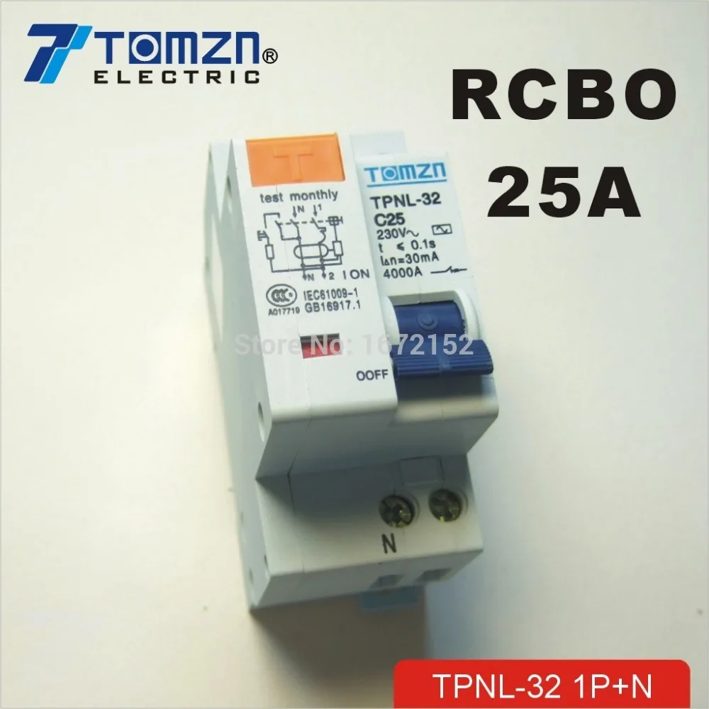 DPNL 1P + N 25A 230V ~ 50 HZ/60 HZ автоматический выключатель остаточного тока с защитой от