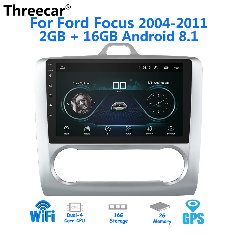 

9 inch 2din Android 8.1 Car Radio 2G + 16G for 2005-2011 Ford Focus Autoradio GPS Navigation Bluetooth Stereo Multimedia player
