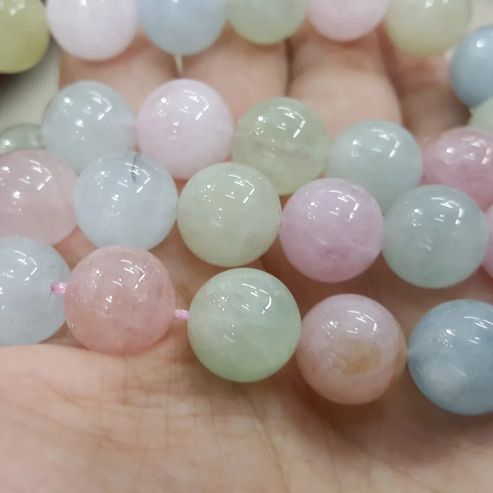 

Lii Ji Morganite Good Qulity Round shape bead 12mm DIY Jewelry Making Necklace or Bracelet Approx 39cm