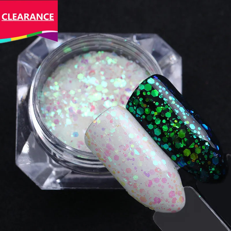 Ur Sugar зеленый многоразмерный лак для ногтей, блестки для ногтей, пудра для украшения УФ-геля