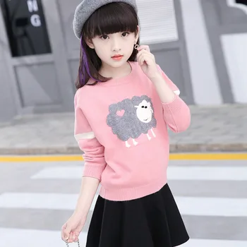 

2018 Autumn Winter New Girls Child Knitting Wool Garment Long Sleeve Sweater
