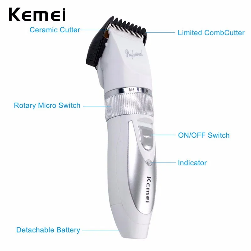 110 V-220 V включает аккумулятор титановое лезвие Kemei профессиональный триммер для волос электрическая машинка для стрижки волос стрижка-P49