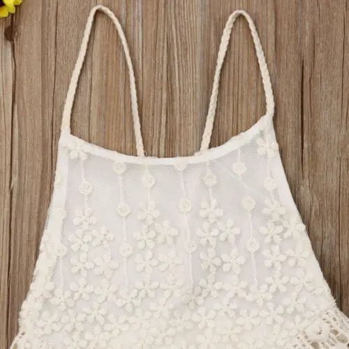 Emmababy Newborn Baby Girl Ruffle Lace Backless Romper Jumpsuit Summer Clothes