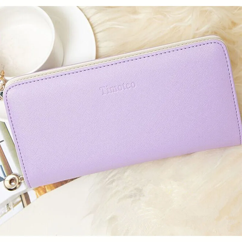 2016 Fashion women wallet candy color PU leather wallet long Ladies clutch coin purse casual handbag Carteira Feminina DL1989