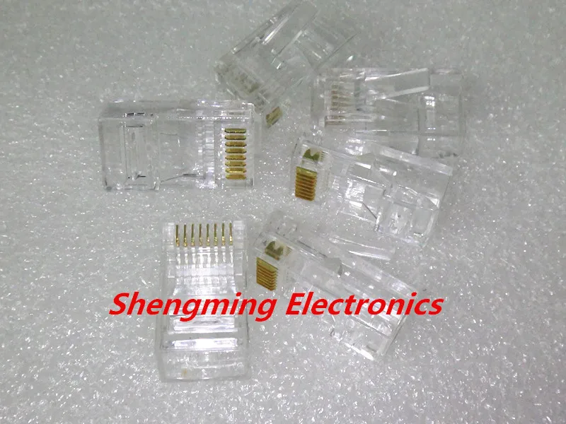 

50pcs RJ45 RJ-45 CAT5 CAT6 Modular Jack 8P8C Plug Network Ethernet Connector 8 Pins Lan Network Cable Heads