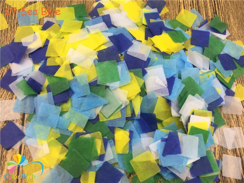 20*20 мм 20 г/упак.(2000 шт.) разноцветные пастельных Детские квадратные Бумага конфетти метания свадебного торжества Baby Shower украшения - Цвет: 07 Sea Blue