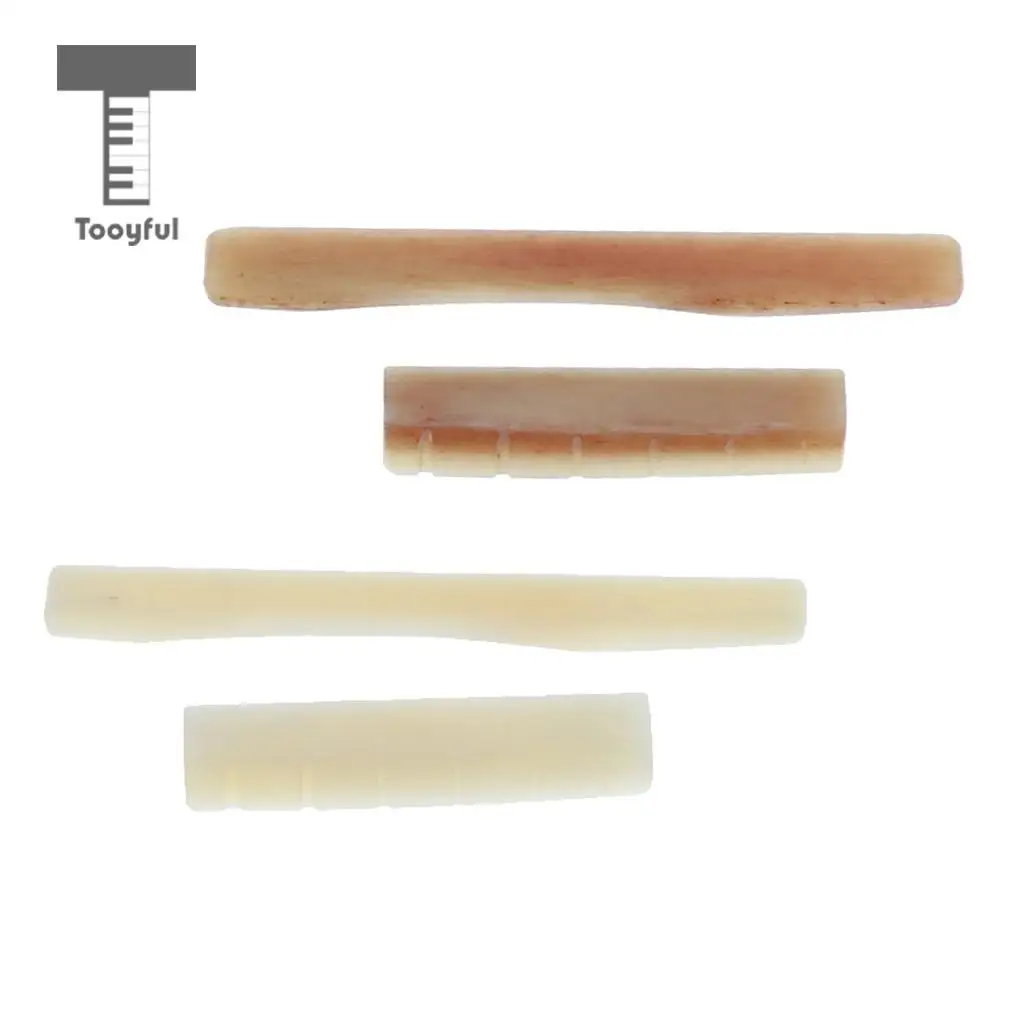 2pcs Acoustic Guitar Bridge Saddle Nut Guitar Replacement Parts Camel Bone