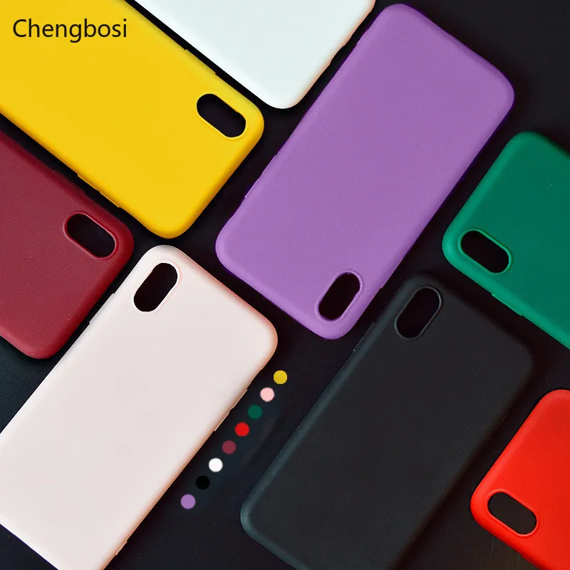 

Soft Silicone Scrub Case for IPhone 6 S 6S 7 8 Plus X 10 XR XS Max 6Plus 6SPlus 7Plus Cute Candy Colour Phone Case Back Cover