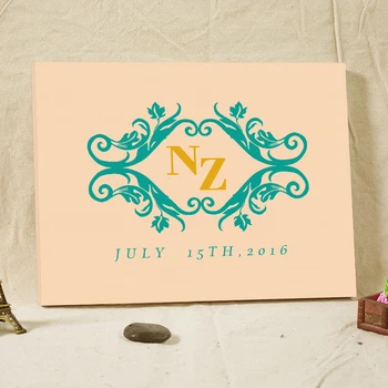 

Framed Canvas Printing Signature Guest Book Custom Name Initials Wedding Guestbook Welcome Board Wedding Favors and Gifts 2016