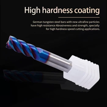 

Augusttools freze ucu Cutting HRC65 4 Flute Alloy Carbide Milling Tungsten Steel Milling Cutter End Mill Metal Cnc Milling Tools
