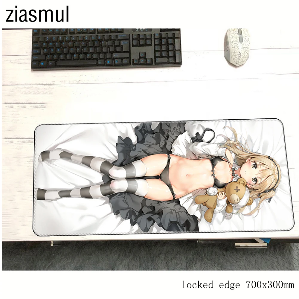 Сексуальная Коврик для мыши 700x300x2 мм коврики аниме компьютерный Для Мыши игровые