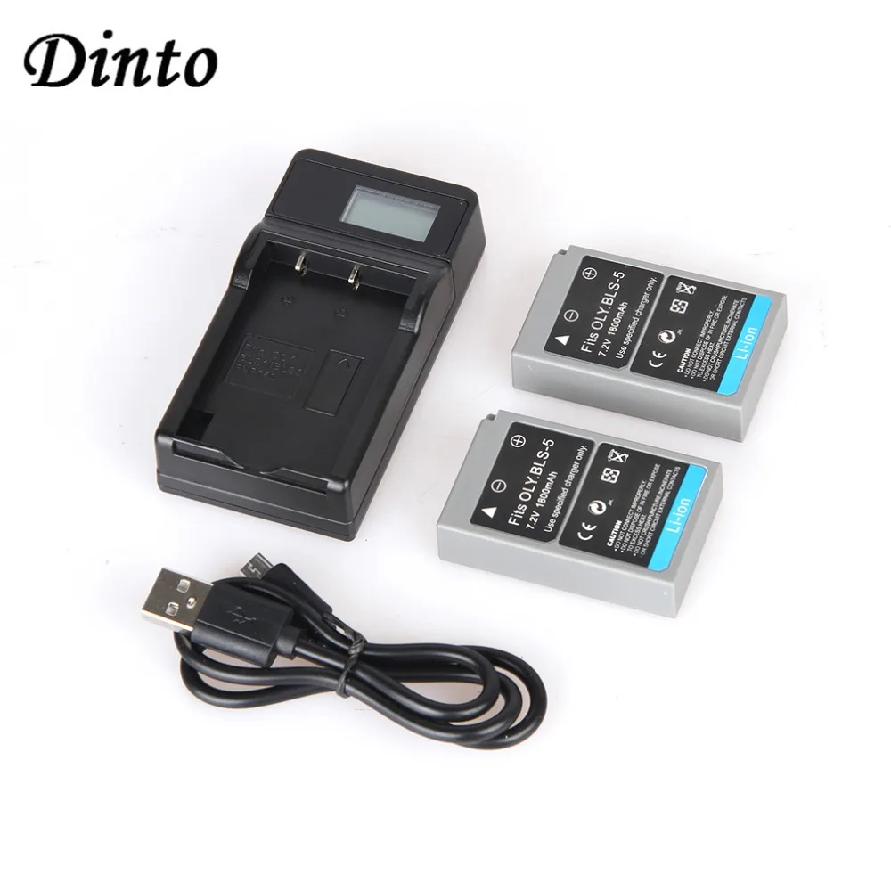 Dinto 2 шт. 1800 мА/ч BLS-5 BLS5 BLS50 BLS 5 Камера Батарея ЖК-дисплей USB Зарядное устройство для